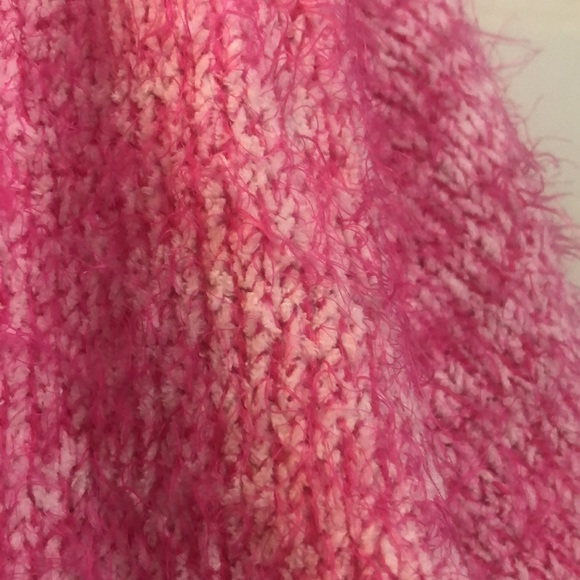 Lane Bryant pink and white eyelash open front cardigan. Size 26/28 - Picture 3 of 3